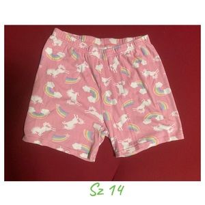 Girls unicorn pj shorts